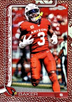 Budda Baker #8 Football Leather Refractor 2025 Topps Chrome Football