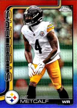 DK Metcalf #254 Red White Blue Refractor 2025 Topps Chrome Football
