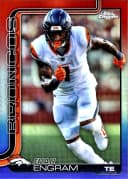 Evan Engram #92 Red White Blue Refractor 2025 Topps Chrome Football