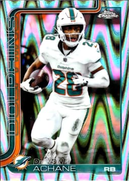 De’Von Achane #188 RayWave Refractor 2025 Topps Chrome Football