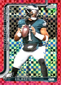 Jalen Hurts #247 Hot Pink X-Fractor 2025 Topps Chrome