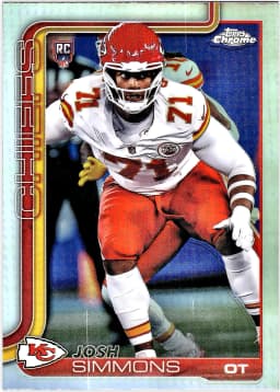 Josh Simmons #304 Refractor Rookie Card 2025 Topps Chrome