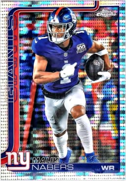 Malik Nabers #225 Pulsar Refractor 2025 Topps Chrome