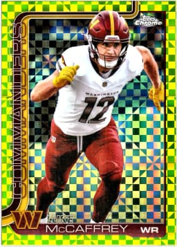Luke McCaffrey #298 Lime Green X-Fractor Rookie Card 2025 Topps Chrome