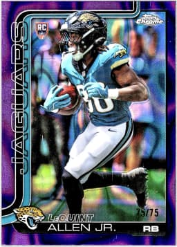 LeQuint Allen Jr. #384 Purple Lava Refractor /75 Rookie Card 2025 Topps Chrome