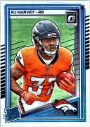 RJ Harvey #208 Rookie Card 2025 Donruss Optic