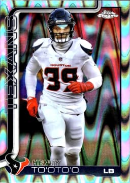 Henry To'oto'o #122 RayWave Refractor Rookie Card 2025 Topps Chrome Football