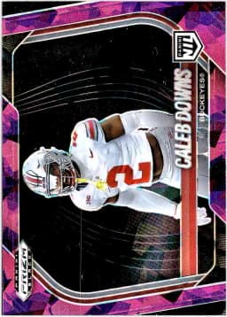 Caleb Downs #190 Purple Cracked Ice /149 2025 Panini Prizm Black Football