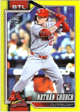 Nathan Church #24 Yellow Holo Foil /399 Rookie Card 2026 Topps Series 1
