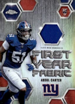 Abdul Carter #FYF-AC Rookie Card 2025 Topps Chrome Football First Year Fabric
