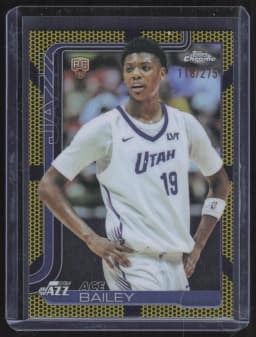 Ace Bailey #TAIR-AB Rookie Card 2025-26 Topps Chrome Basketball Topps Autograph Issue Rookies