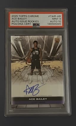 Ace Bailey #TAIR-AB Rookie Card 2025-26 Topps Chrome Basketball Topps Autograph Issue Rookies