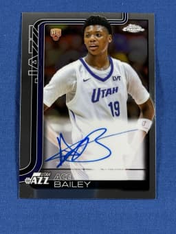 Ace Bailey #TCAR-AB Rookie Card 2025-26 Topps Chrome Basketball Topps Chrome Autographs Rookies