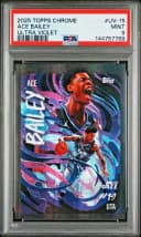 Ace Bailey #UV-15 Rookie Card 2025-26 Topps Chrome Basketball Ultra Violet