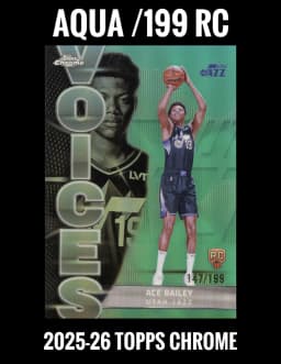 Ace Bailey #VS-10 Rookie Card 2025-26 Topps Chrome Basketball Voices