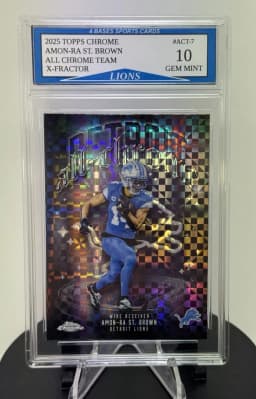 Amon-Ra St. Brown #ACT-7 2025 Topps Chrome Football All Chrome Team