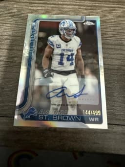Amon-Ra St. Brown #BA-AS 2025 Topps Chrome Football Base Cards Autograph Variation