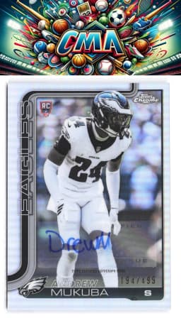 Andrew Mukuba #RRA-AM Rookie Card 2025 Topps Chrome Football Rookie Autographs Variation
