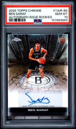 Ben Saraf #TAIR-BS Rookie Card 2025-26 Topps Chrome Basketball Topps Autograph Issue Rookies