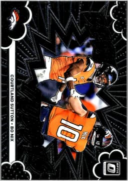 Bo Nix & Courtland Sutton #17 2025 Donruss Optic Best Tuddys