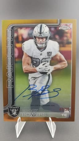 Brock Bowers #BA-BB 2025 Topps Chrome Football Base Cards Autograph Variation