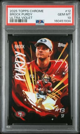 Brock Purdy #UV-12 2025 Topps Chrome Football Ultra Violet