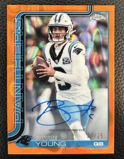 Bryce Young #BA-BY 2025 Topps Chrome Football Base Cards Autograph Variation