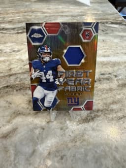 Cam Skattebo #FYF-CS Rookie Card 2025 Topps Chrome Football First Year Fabric