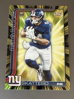 Cam Skattebo #RR-17 Rookie Card 2025 Topps Chrome Football Chrome Radiating Rookies