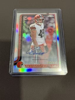 Carson Schwesinger #RRA-CSC Rookie Card 2025 Topps Chrome Football Rookie Autographs Variation