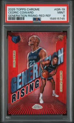 Cedric Coward #GR-19 Rookie Card 2025-26 Topps Chrome Basketball Generation Rising