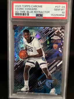 Cedric Coward #GT-24 Rookie Card 2025-26 Topps Chrome Basketball Go Time