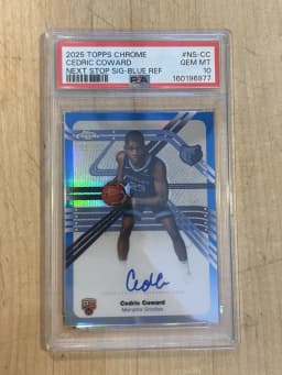 Cedric Coward #NS-CC Rookie Card 2025-26 Topps Chrome Basketball Next Stop Signatures