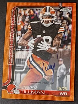 Cedric Tillman #BA-CT 2025 Topps Chrome Football Base Cards Autograph Variation