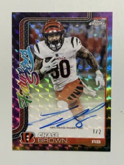 Chase Brown #FSA-CB Rookie Card 2025 Topps Chrome Football Future Stars Autographs