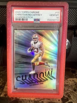 Christian McCaffrey #SE-11 2025 Topps Chrome Football Shadow Etch