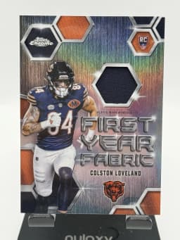 Colston Loveland #FYF-CL Rookie Card 2025 Topps Chrome Football First Year Fabric