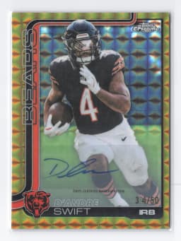 D'Andre Swift #BA-DSW 2025 Topps Chrome Football Base Cards Autograph Variation