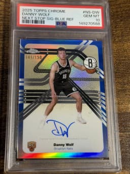 Danny Wolf #NS-DW Rookie Card 2025-26 Topps Chrome Basketball Next Stop Signatures