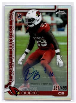 Denzel Burke #RA-DB Rookie Card 2025 Topps Chrome Football Rookies Autograph Variation