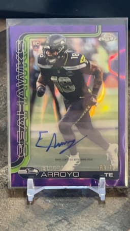 Elijah Arroyo #RA-EA Rookie Card 2025 Topps Chrome Football Rookies Autograph Variation