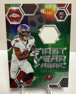 Emeka Egbuka #FYF-EE Rookie Card 2025 Topps Chrome Football First Year Fabric