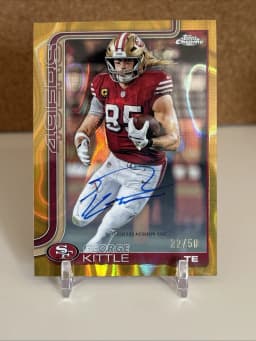George Kittle #BA-GK 2025 Topps Chrome Football Base Cards Autograph Variation