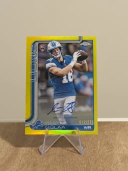 Isaac TeSlaa #RA-ITS Rookie Card 2025 Topps Chrome Football Rookies Autograph Variation