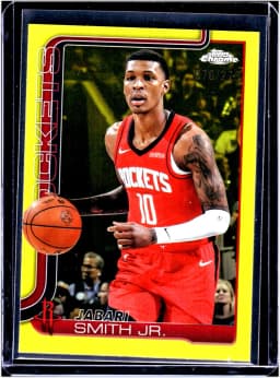 Jabari Smith Jr. #62 2025-26 Topps Chrome Yellow Basketball Refractor