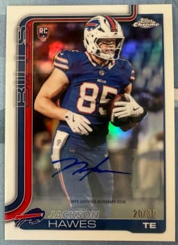 Jackson Hawes #RA-JH Rookie Card 2025 Topps Chrome Football Rookies Autograph Variation