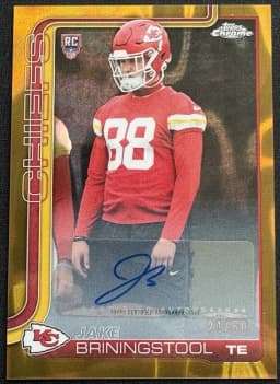 Jake Briningstool #RRA-JBR Rookie Card 2025 Topps Chrome Football Rookie Autographs Variation