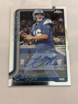 Jared Goff #BA-JGO 2025 Topps Chrome Football Base Cards Autograph Variation