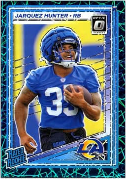 Jarquez Hunter #292 Rookie Card 2025 Donruss Optic Teal Velocity