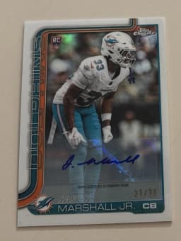 Jason Marshall Jr. #RRA-JMJ Rookie Card 2025 Topps Chrome Football Rookie Autographs Variation